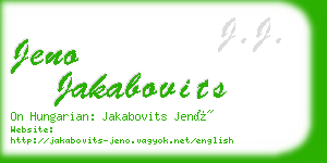 jeno jakabovits business card